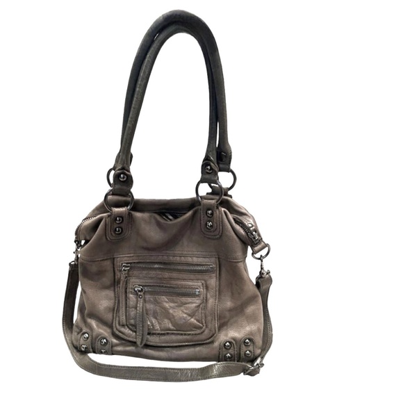 Linea Pelle Leather Dylan Tote - Army Green - Picture 1 of 8
